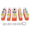 5PCS Ink Cartridge 4 Colors PP Intelligent Chip Large Capacity Printer Accessories for Documents Pictures