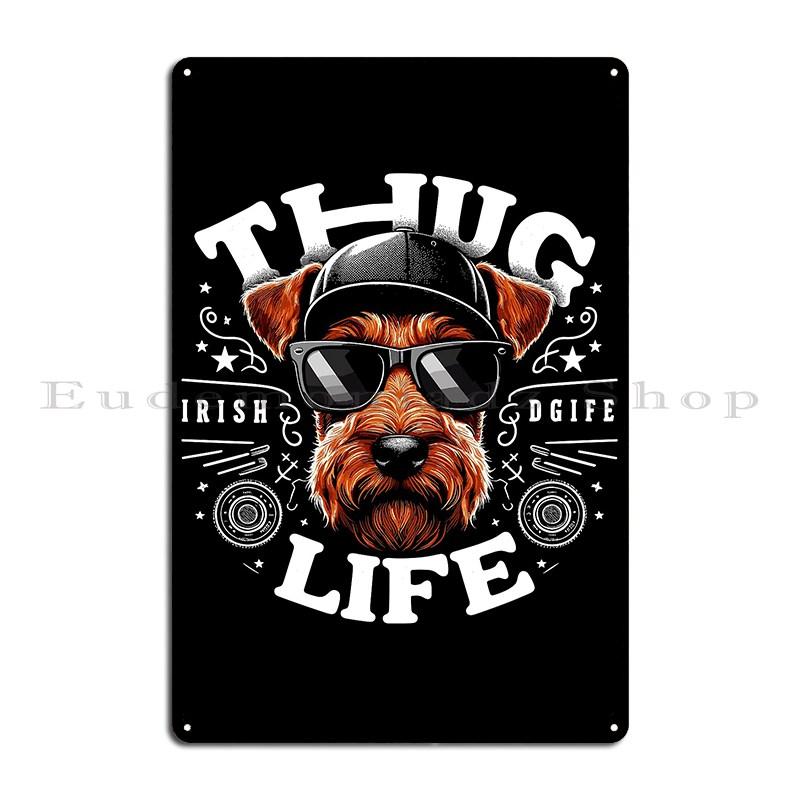 Моя Вторая Тень Ирландский Терьер Забавный Эрдельтерьер Любитель Собак Подарок Металлическая Табличка Индивидуальный Винтажный Настенный Баннер Жестяной Знак Постер 20x30cm