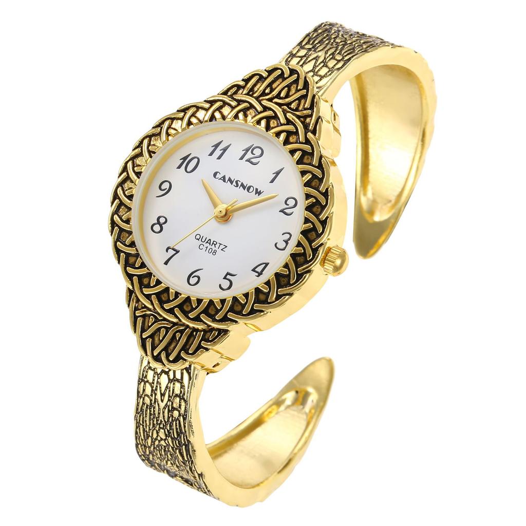 Women Vintage Bracelet Quartz Watch Round Wrist Watches
