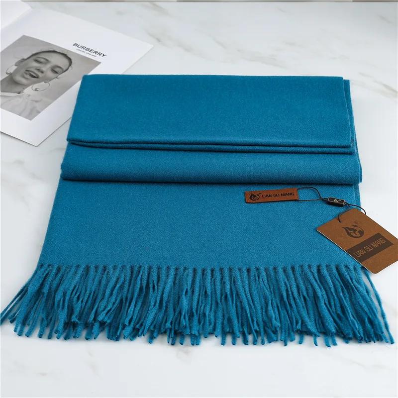 New Imitation Cashmere Thickened Warm Solid Scarf Winter for Men Women Shawl Fashion Neck Bib Long Scarves Headband Muffler