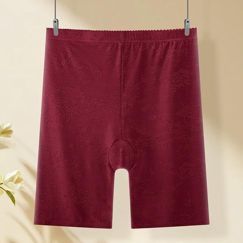 Plus Size Women Summer High Waist Ice Silk No Trace Safety Anti Walking Belly Lift Hip Five Points Leggings