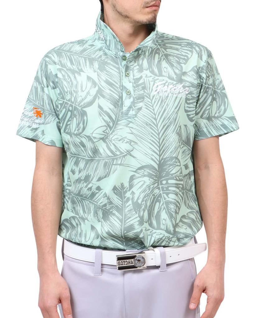 Gatcha Golf Polo DRY Leaf XL Shirt, Print, 222GG1203, Green,