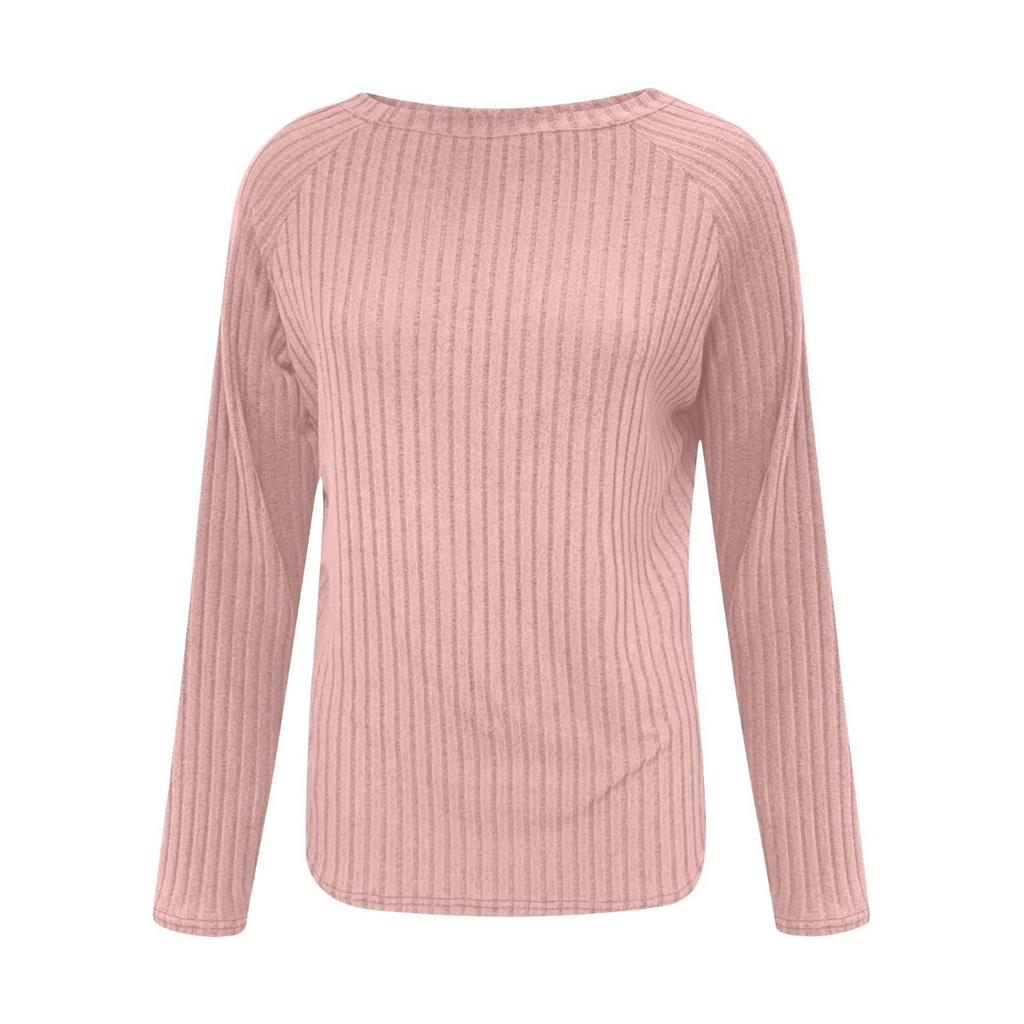 Women's New Loose Round Neck High-low Curved Hem Top for Women, T-shirt