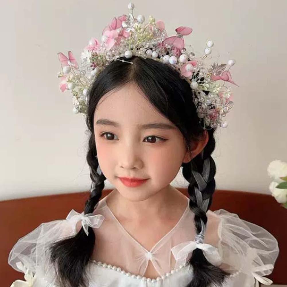 Beads Butterfly Fairy Hair Hoop Bohemia Style Flower Headdress Elegant Wreath Headband Bridal