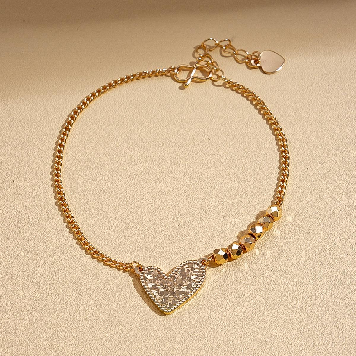 Metal irregular pleats love pendant sweater chain temperament necklace