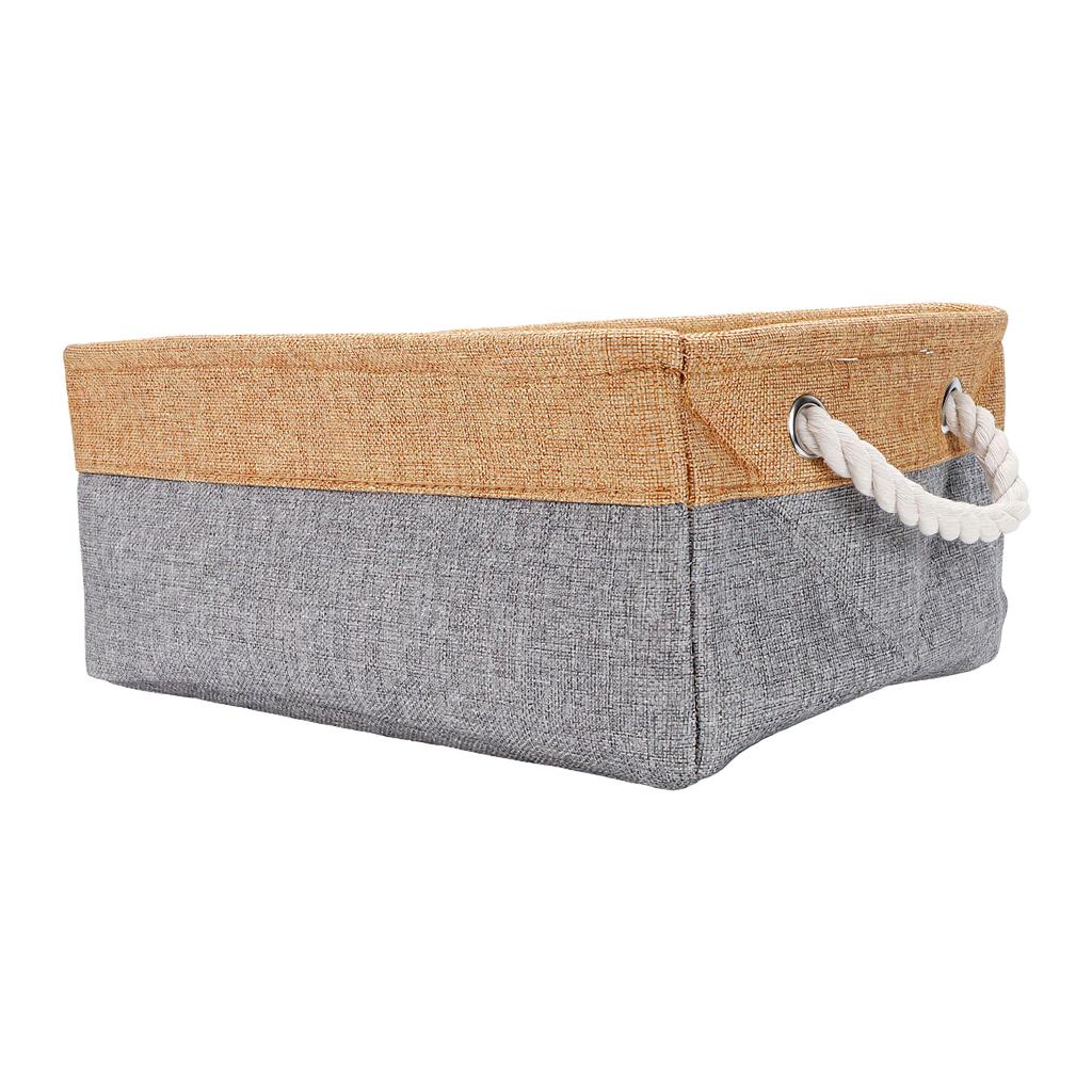 Linen Storage Basket Soft Fabric Organizer with Rope Handles Modern Nordic Style Lightweight Storage Box for Bedroom
