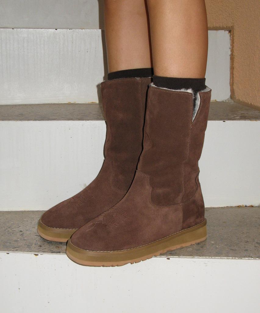 Moodnight Dody Western Stitch Shearling Fur Boots - 3 Colors