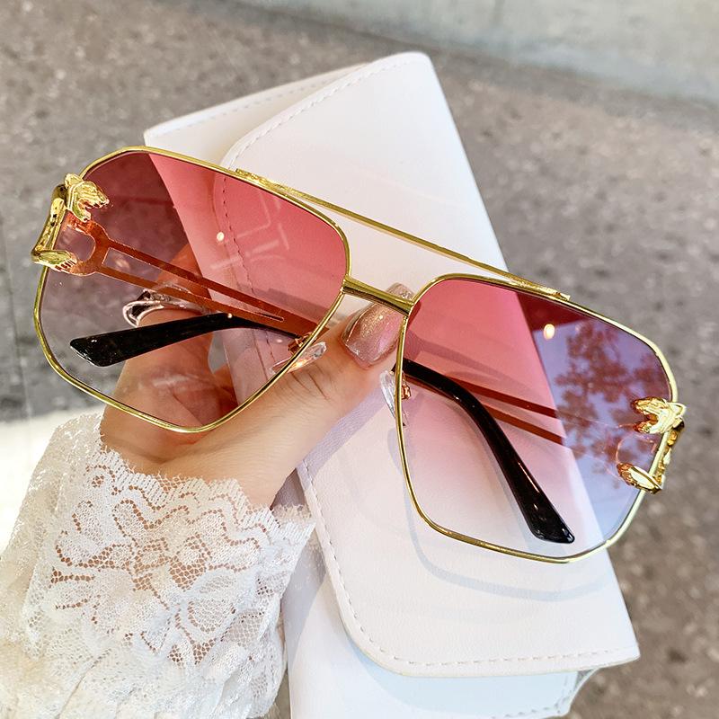 Multilateral Toad Glasses Male And Female Sunscreen Sunglasses Personalized Leopard Head Decorative Sunglasses