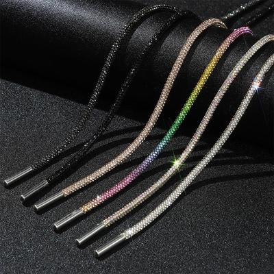 1PC Luxury Rhinestone Shoelaces Rainbow Shoe Laces Sneakers Laces Shoes Round Shoelace 100/120/140/160CM DIY Strings Accessories