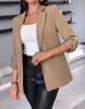 Elegant Women's Cardigan Blazer New  Autumn Winter Long Sleeve Casual Solid Color Coat Jacket For Women Slim Blazers