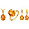 Best-Selling Women's Earrings with 8.0 Carat Imitation Yellow Crystal Gemstone Ear Hooks