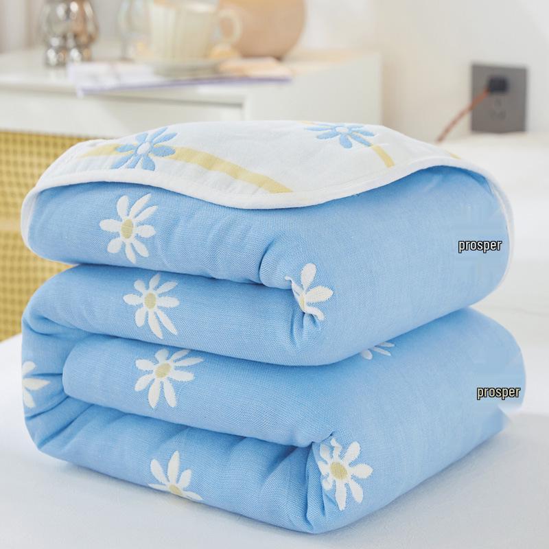 Class A 100% Cotton Six-Layer Gauze Blanket for Children - Lightweight Air Conditioning Quilt, Available In Single/Double Sizes for Summer