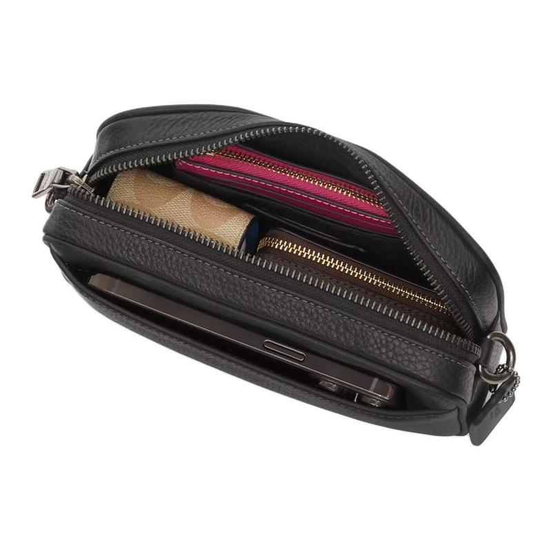 Coach Crossbody Bag Jayden 19 Solid Color Logo Removable Shoulder Strap with Zipper Closure Exquisite Pebbled Leather and Smooth Calfskin Shoulder