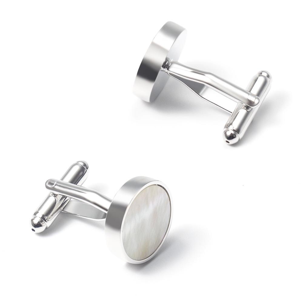 New Haute Couture Colorful Shell & White Shell Men's French Metal Cufflinks
