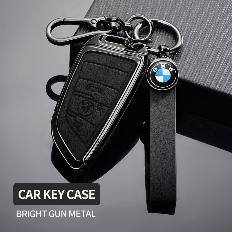 BBKU7 Leather Car Key Case Protective Shell for BMW X1 X3 X5 X6 X7 1 3 5 6 7 Series G20 G30 G11 F15 F16 G01 G02 F48 Car stickers