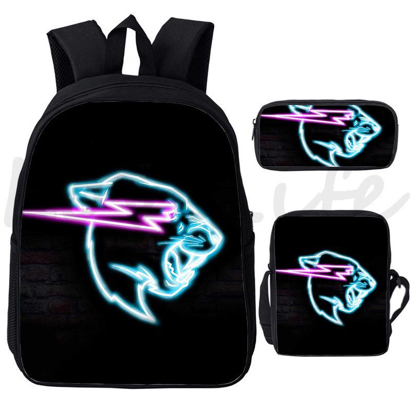 Mr Beast Lightning Cat 3d Print School Backpack With Breathable Oxford Fabric For Kids