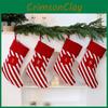 Christmas Letter Sock Decor With Red White Stripes For Holiday Tree Decoration