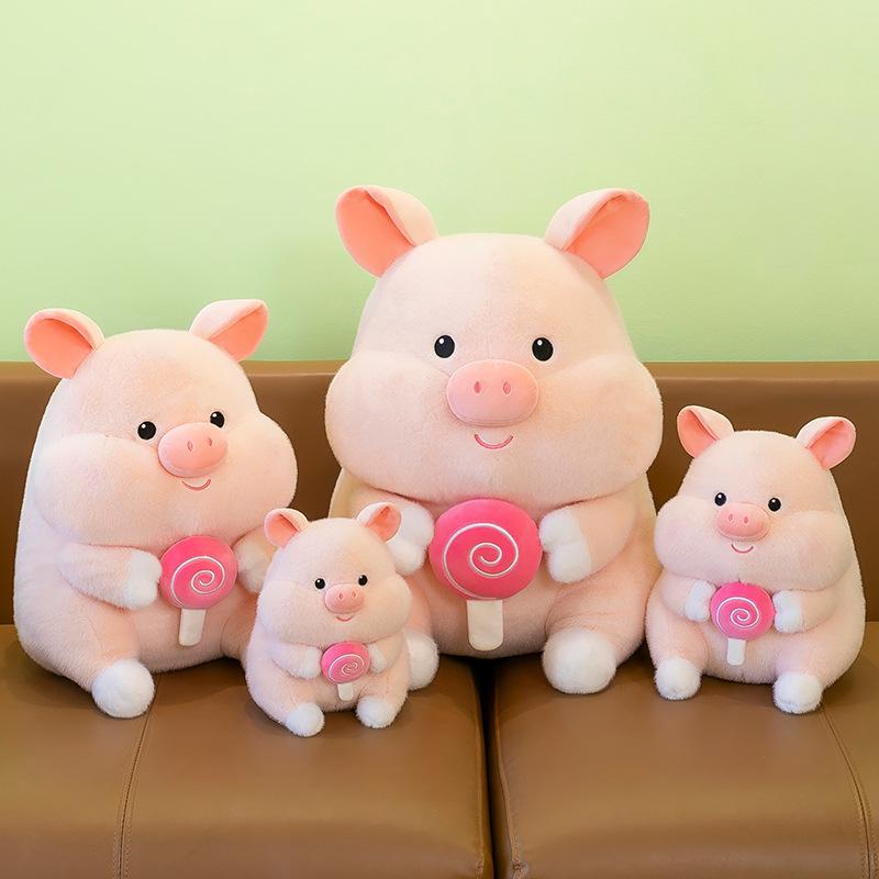 New Candy Pig Plush Toy Doll Cute Lollipop Pig Doll Children's Pillow