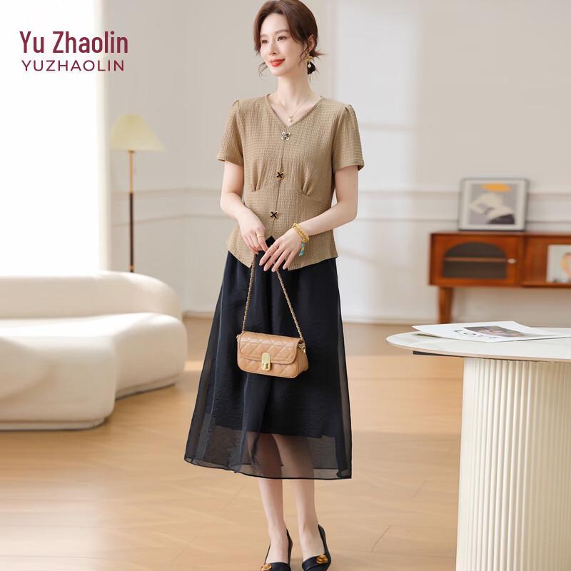 Yuzhaolin Mid-Aged Women s New Chinese Style Short Sleeve T-Shirt 2XL