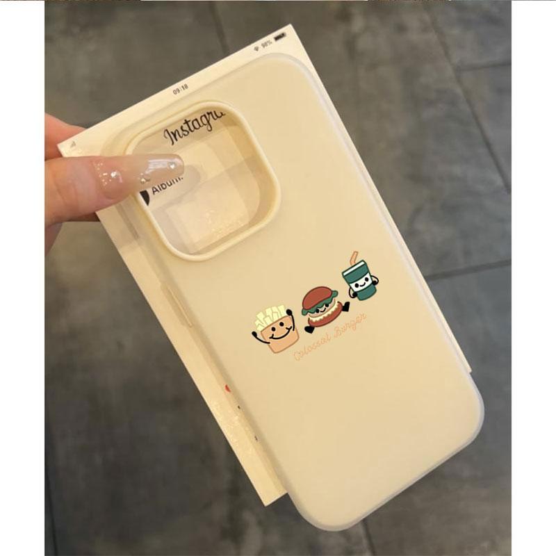 Simple Burger for iPhone16/17promax Mobile Phone Case Apple 15 Skin Scrub 13/12 Jelly 14