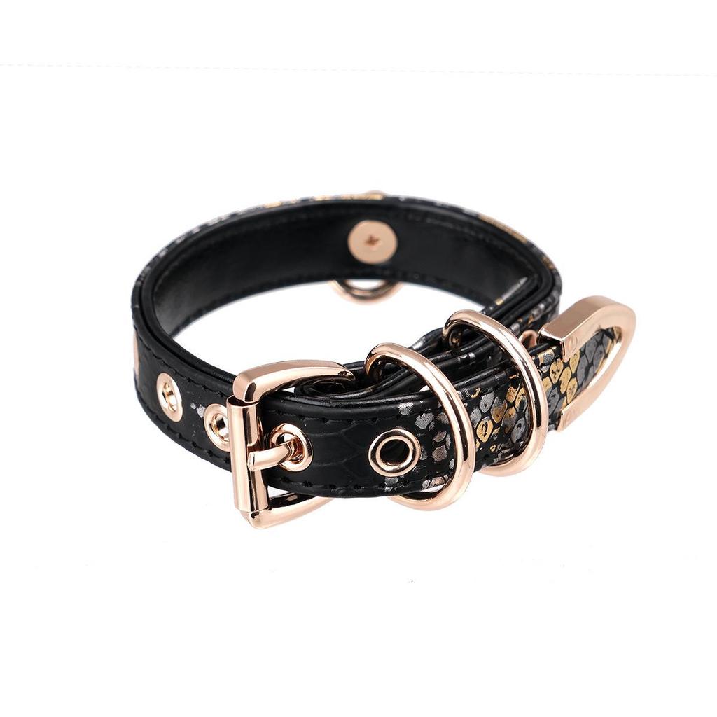 Cross-Border Punk Snake Skin Restraint Set: Handcuffs, Foot Cuffs & Choke Chain Bracelet