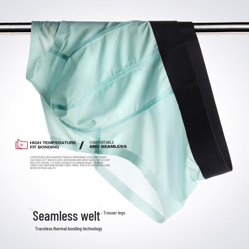 Men's Ultra-Thin Ice Silk Seamless Boxer Briefs - Sexy Summer Transparent Design