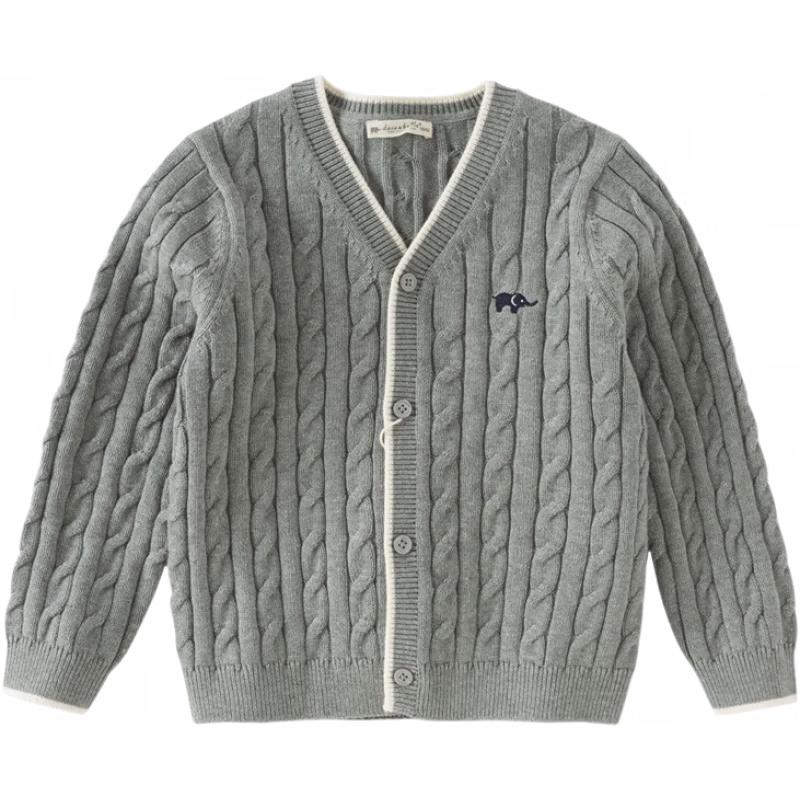 DAVE & BELLA Kids' V-Neck Cotton Knit Cardigan