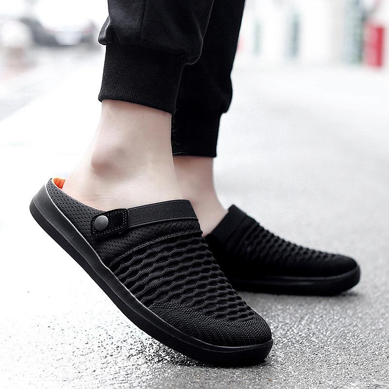 Large Size 46 Men's Shoes Summer Sandals Breathable Shoes One Pedal Casual Beach Shoes