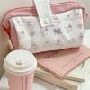 Cat Cartoon Canvas Pen Bag With Large Capacity And Portable Design For Students And Girls
