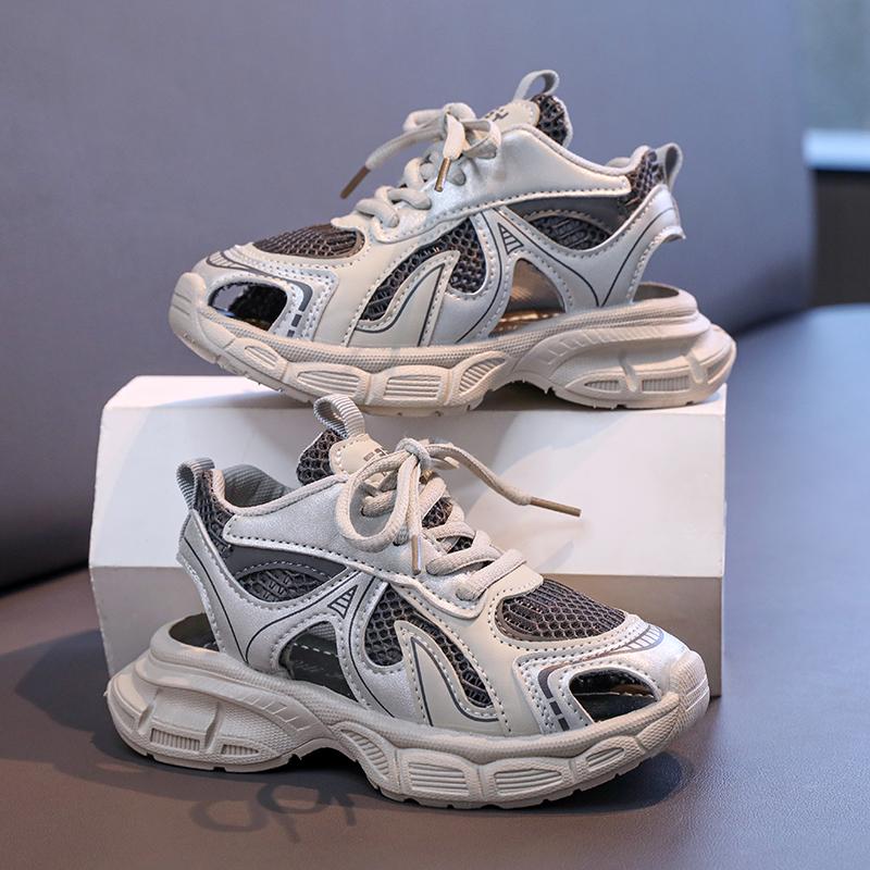 Boys Girls Running Shoes Thick Soft Sole Children Sandals Mesh Breathable 2025 New Fashion Kids Sports Shoes for Students Trend