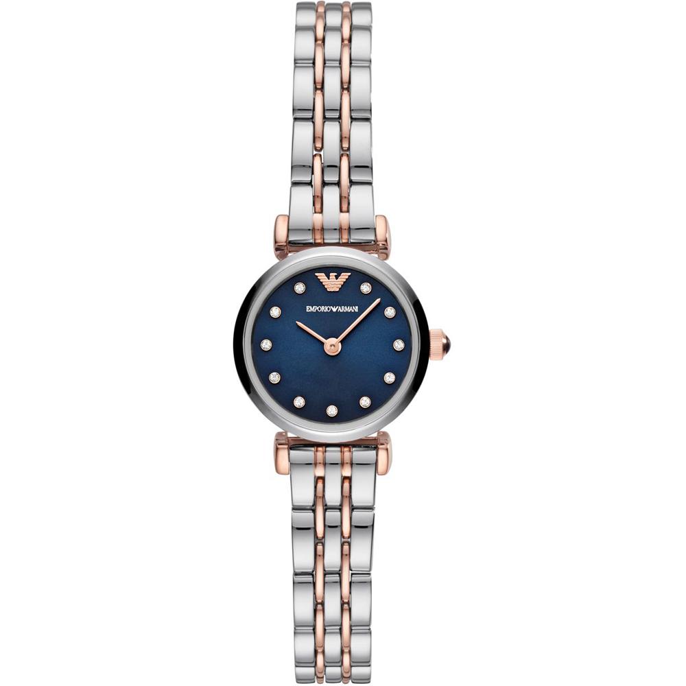 Emporio Armani Gianni T-Bar Blue Metal Bicolor Rose Ladies Quartz Watch AR11222 синий