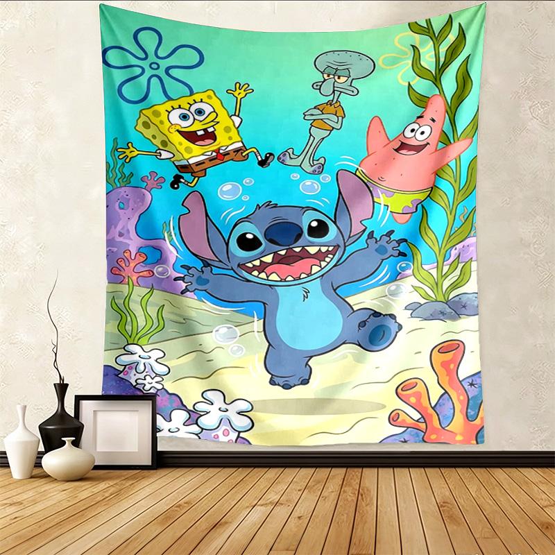 Stitch Art Pattern Tapestry Wall Hanging Boho Aesthetic Wall Blanket For Bedroom Living Room Dorm Home Wall Decor 1012122