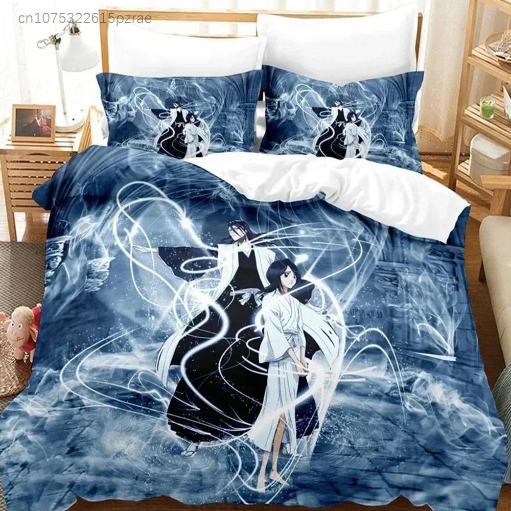 Top Anime Bleach Kurosaki Ichigo Bedding Set Boys Girls Twin Queen Size Duvet Cover Pillowcase Bed For Kids Adult Customizable