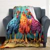 1pc Chickens Cartoon Pattern Print Blanket - Lightweight Flannel Throw Blanket For Sofa, Bed, Living Room, Office, Outdoor Travel, Camping, Soft