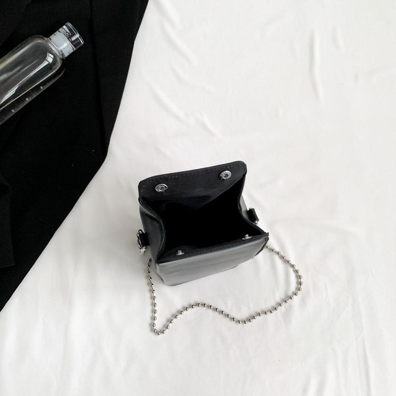 Trendy Leisure Dark Locomotive Wind Box Bag Women's Shoulder Bag Chains Strap Female Crossbody Bag For Festivals Party