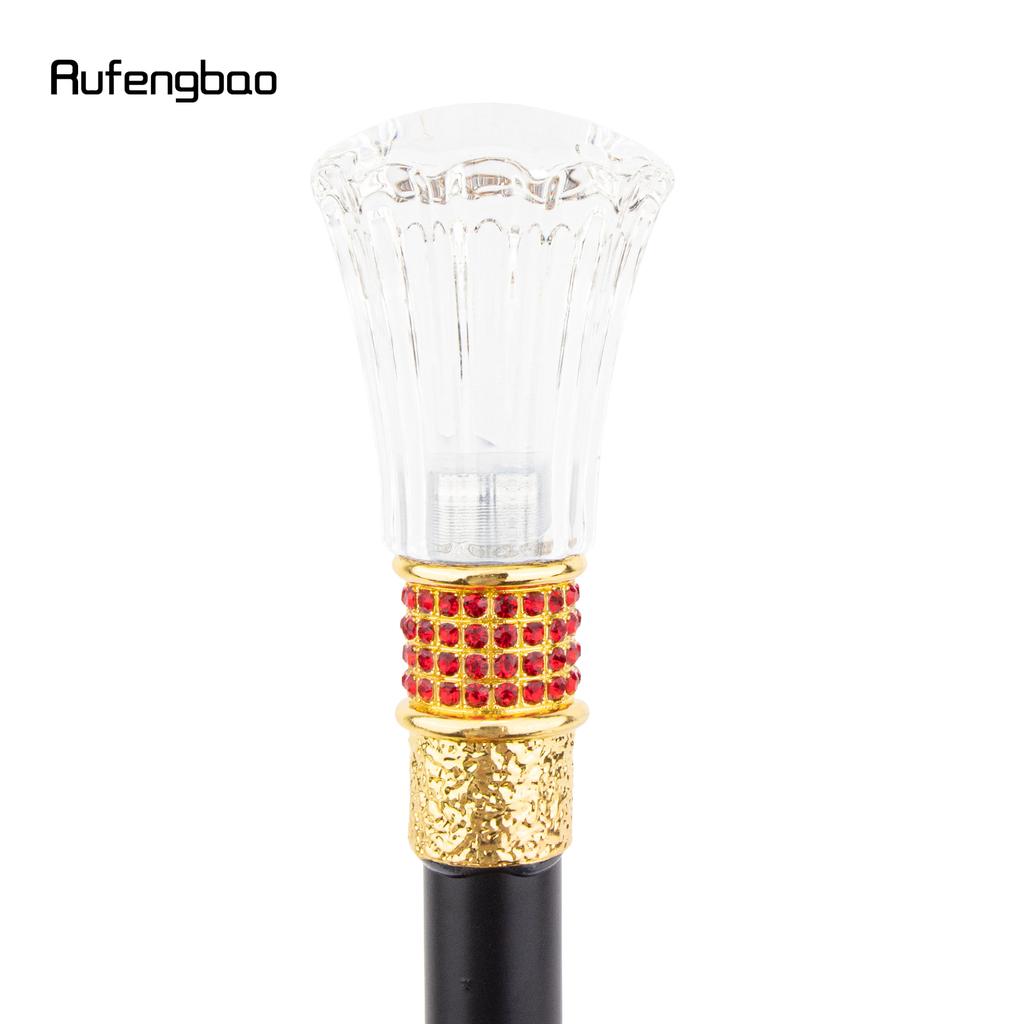 Průhledná skleněná koule Zlatá červená slitina Pohádkové hůlky pro dívky Princezna Vycházková hůl Hůlka Cosplay Svatba Narozeninová oslava 92cm