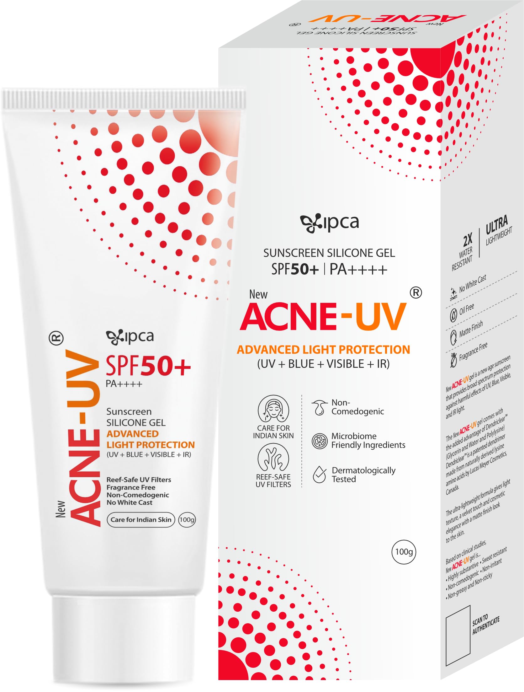 

New Acne-UV Sunscreen SPF50 PA++++ | 100g Acne-UV Gel Sunscreen | Non Comedogenic | Silicone Gel | Oil-Free | UVA/UVB Protection | Water Resistan