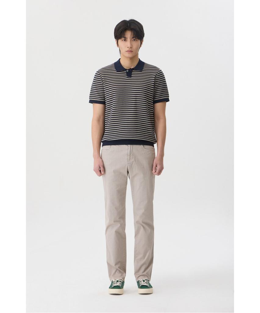 BRENTWOOD [Liberty] Washable Striped Polo Neck Sweater Brwam26512Nyx