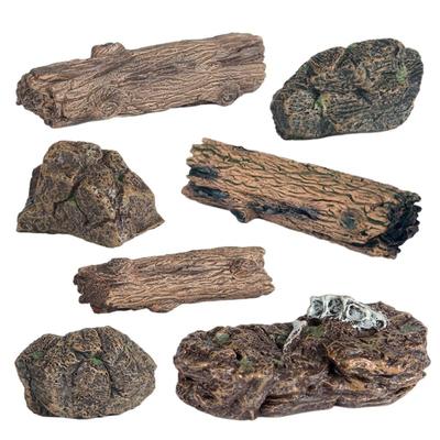 LIFKOME Diorama Model - Tree Stump, Rock, 7-Piece Set - Miniature Scenery, Collection, Railway Model, Terrarium, Miniature Garden, Photography Prop,