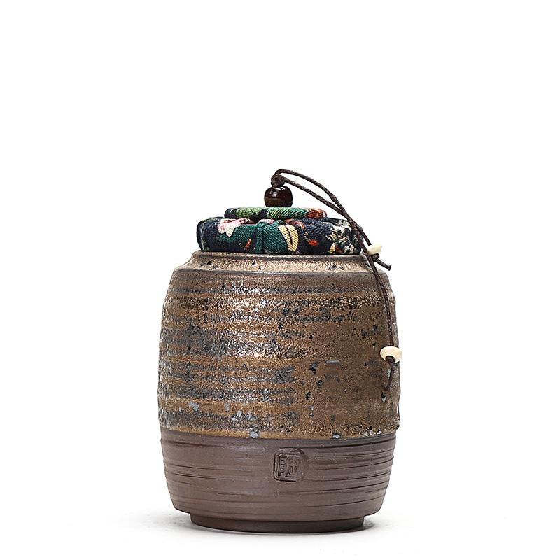 Ретро керамический чайный контейнер для чая, керамические орехи, герметичная банка с зерном, домашний контейнер для специй, влагостойкие банки, кухонные принадлежности, аксессуары D  8X10CM  340ML