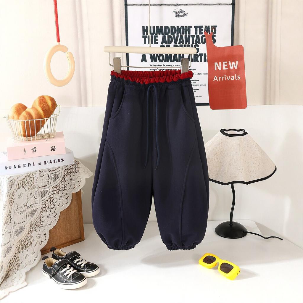 Koreanische Kinder-Schlafanzughose Frühling Herbst Lässig Baby Kleinkind Elastischer Bund Locker Lange Hose Für Mädchen Jungen Kinder Einfarbig Sport-Hose