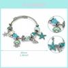Ozean-Thema Edelstahl Perlenarmband mit Seestern Meeresbewohnern Für Frauen Sommer Schmuck