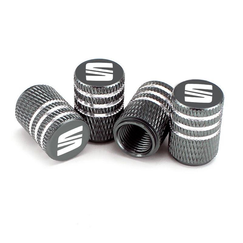 Qbmjg3 Car Wheel Tire Valve Caps Tyre Stem Covers Airdust Waterproof For Seat Leon 5f Ibiza 6l 6j Leon 1p Cushion Altea Xl Leon Mk