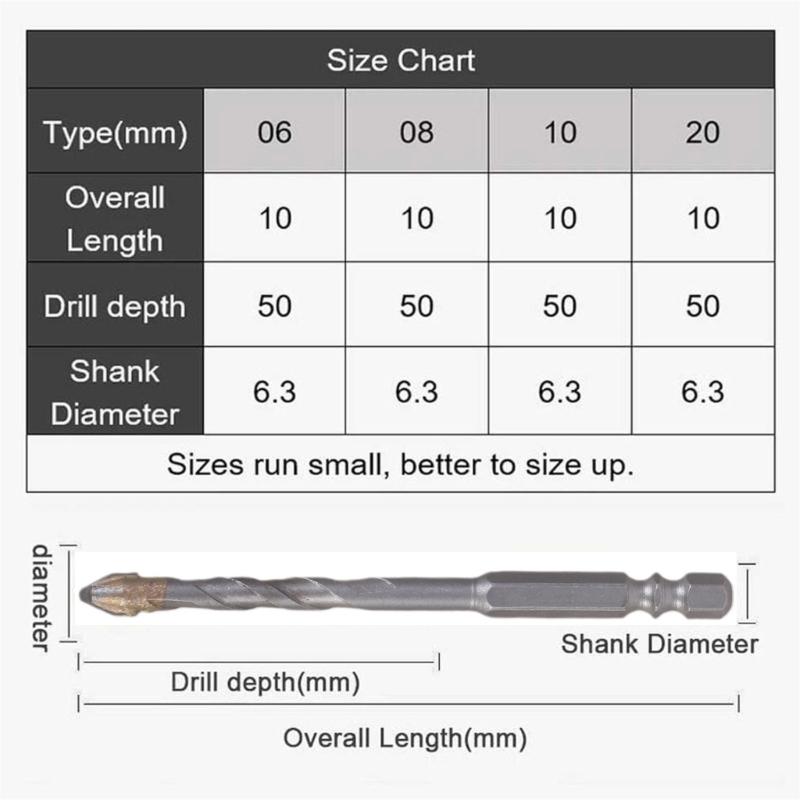 8Pcs High-Strength Eccentric Twist Drill Bit Sets Metal Twist Drill Bits Industrial Drill Bits for Glass/Tile/Wood