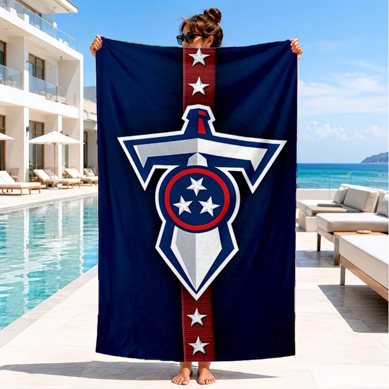 Titans Crest Beach Towel, Microfiber Beach Towel, Perfect For Pool, Beach, Travel, Home Decor Beach Party Fan gifts