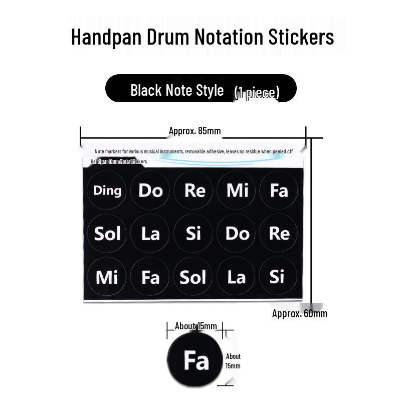 Handpan Drum Note Stickers for Beginners: Ethereal Steel Tongue Drum Fingering Guides