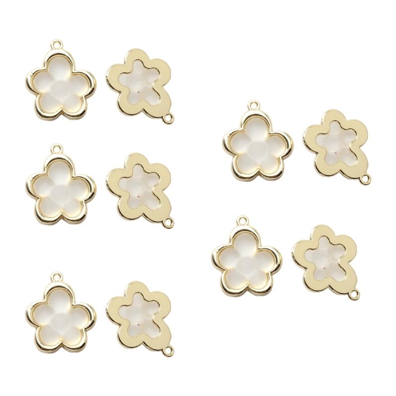 10 шт. Акриловый сплав Цветок Подвеска Пятилепестковый Цветочный Шарм Ювелирные Изделия DIY Материалы для Изготовления Ожерелий Браслетов Серьг 1