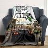 1pc Grand Theft Auto Soft Flannel Blanket with Designer Print A Cozy Blanket for All Seasons, Perfect for the Couch, Bed, Office
