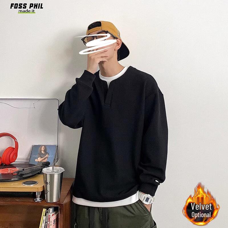 

Foss Phil Мужской свитшот с V-образным вырезом, с эффектом двухслойности M