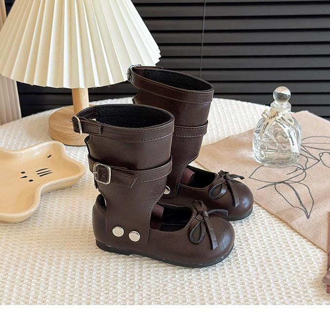 2025 Spring/Autumn Waterproof Leather Shoes for Girls - Soft Sole Children's Fashion Footwear